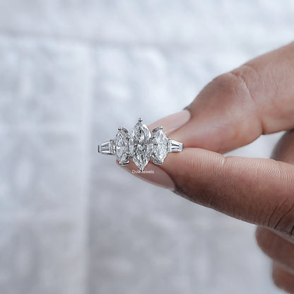 Five Stone Marquise And Baguette Diamond Ring