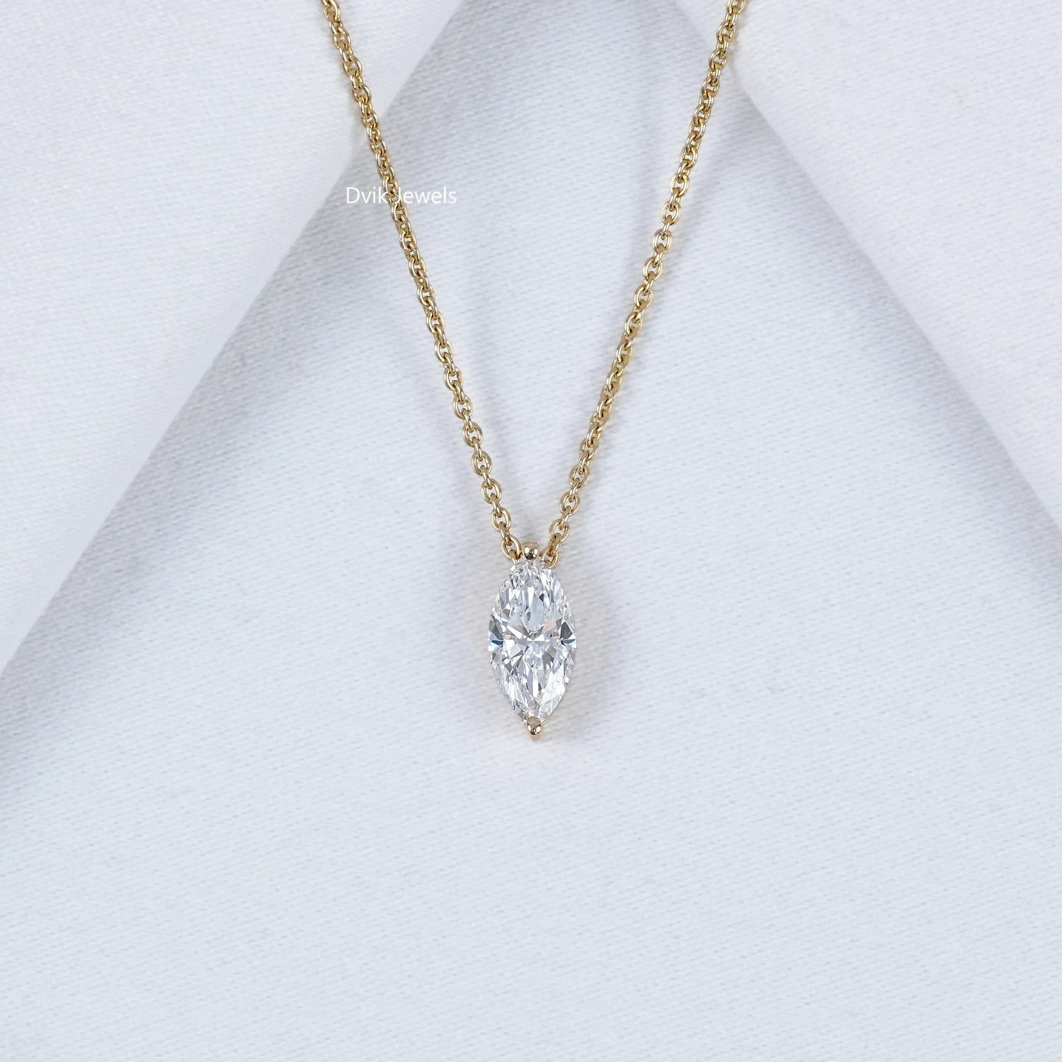 Marquise Cut Lab Diamond Solitaire Pendant Pendant
