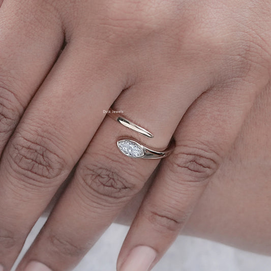 Marquise Cut Lab Grown Diamond Bypass Ring