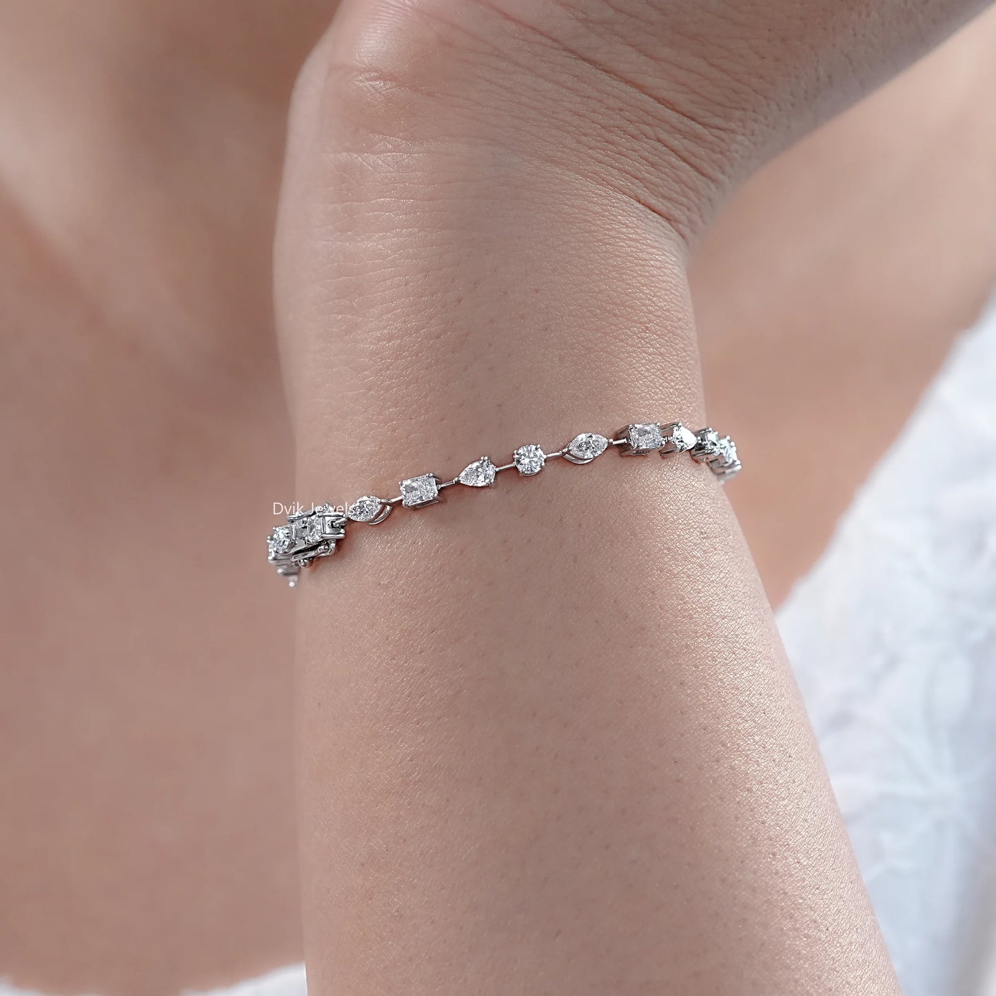 Multi shape Lab Diamond Tennis Bracelet