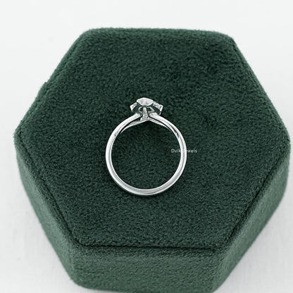 Split Marquise Lab Diamond Half Bezel Ring