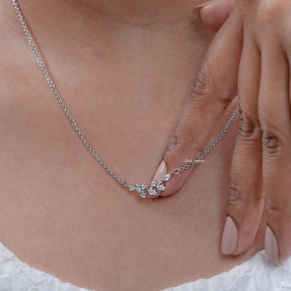 Marquise Cut Diamond Minimalist Leaf Diamond Pendant