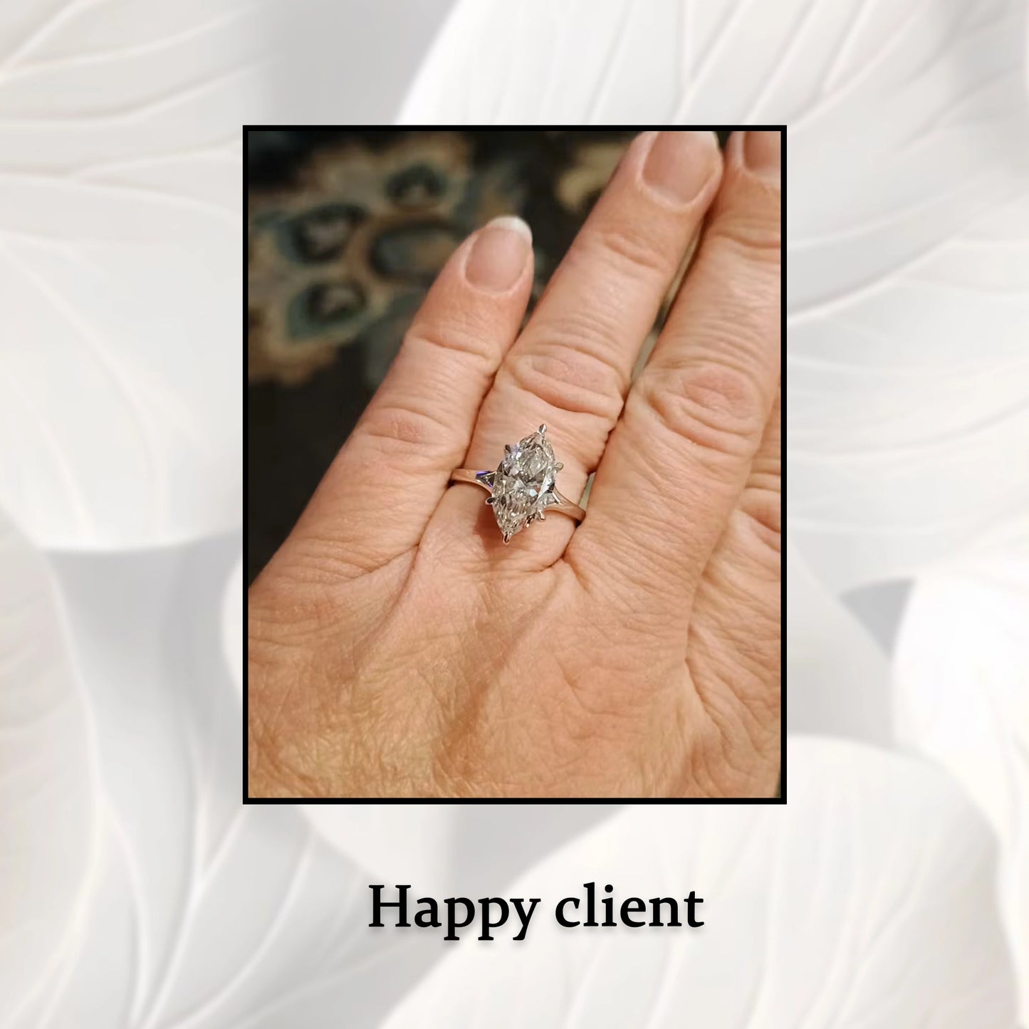 Sleek Marquise Cut Lab Diamond Solitaire Ring Ring