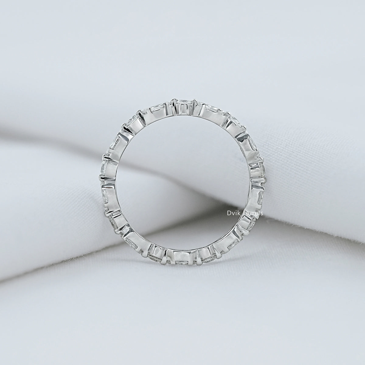 Marquise & Round Cut Lab Diamond Eternity Band Ring