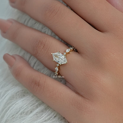 Dutch Marquise Lab Diamond Solitaire Accent Ring Ring
