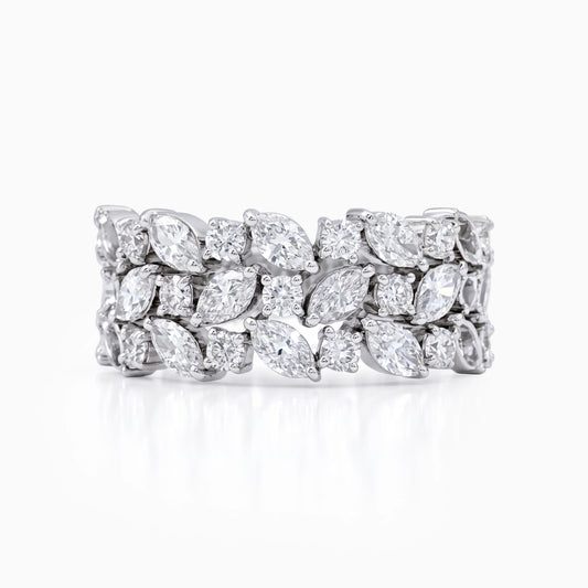 Marquise And Round Diamond Wedding Band Band