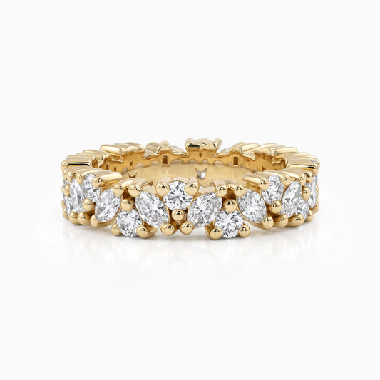 Marquise And Round Lab Diamond Wedding Band Band