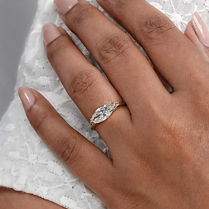 1.50 Carat Marquise Cut Lab Diamond Solitaire Ring