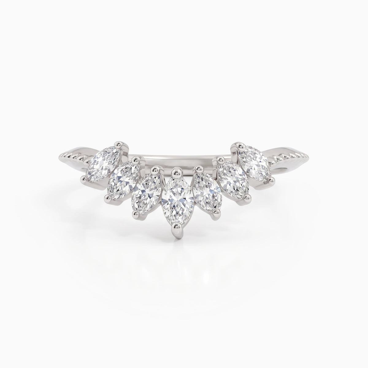 Marquise Cut Lab Diamond Chevron Dainty Ring Ring