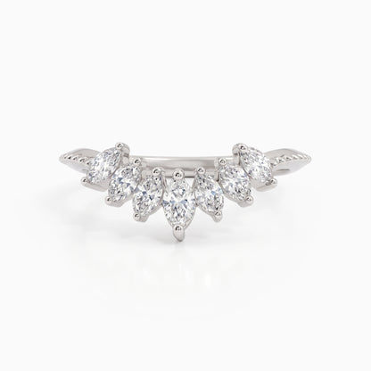 Marquise Cut Lab Diamond Chevron Dainty Ring Ring
