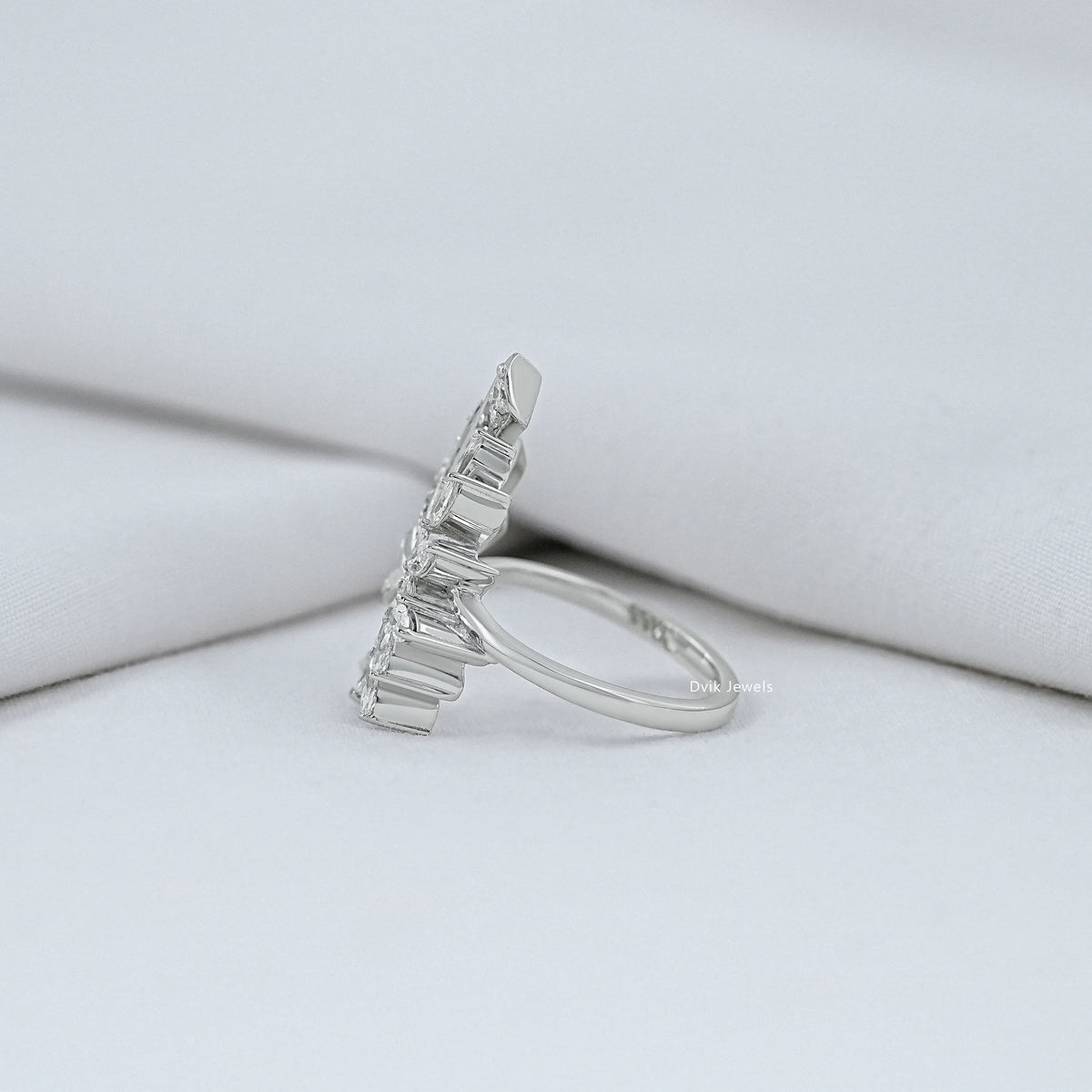 Marquise Cut Cluster Diamond Ring