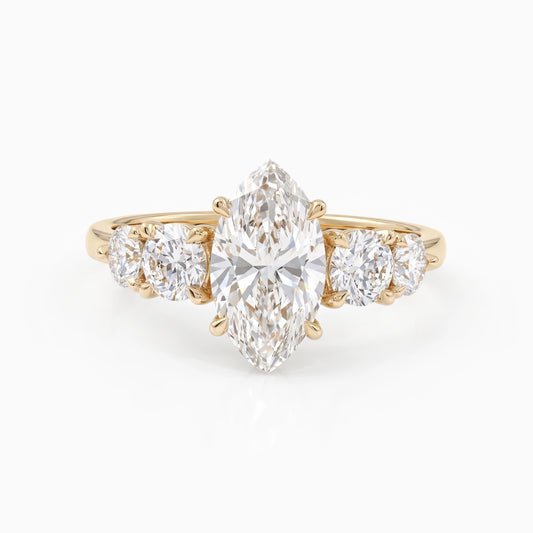 Marquise Cut Lab Diamond Five Stone Ring