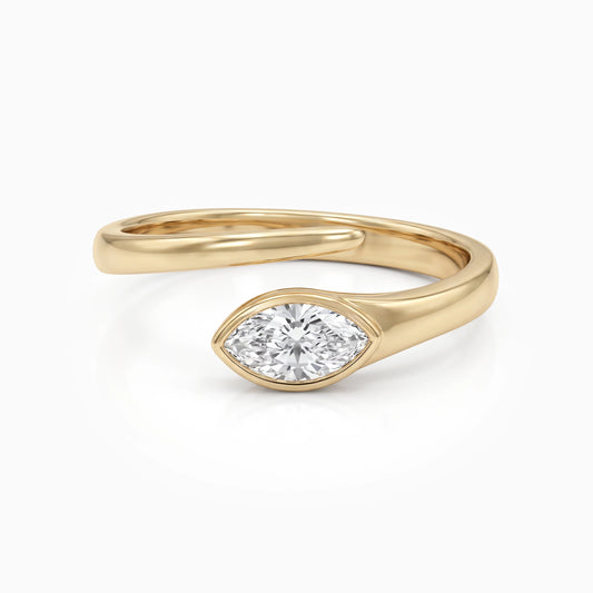 Marquise Cut Lab Grown Diamond Bypass Ring Band