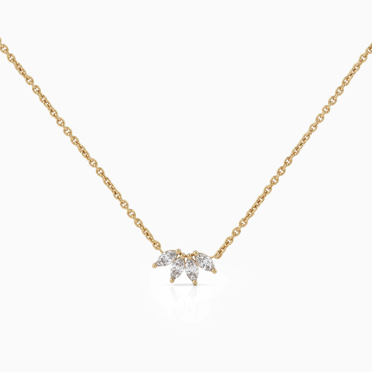Marquise Diamond Flower Petal Dainty Pendant Pendant