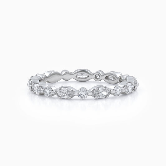 Marquise & Round Cut Lab Diamond Eternity Band