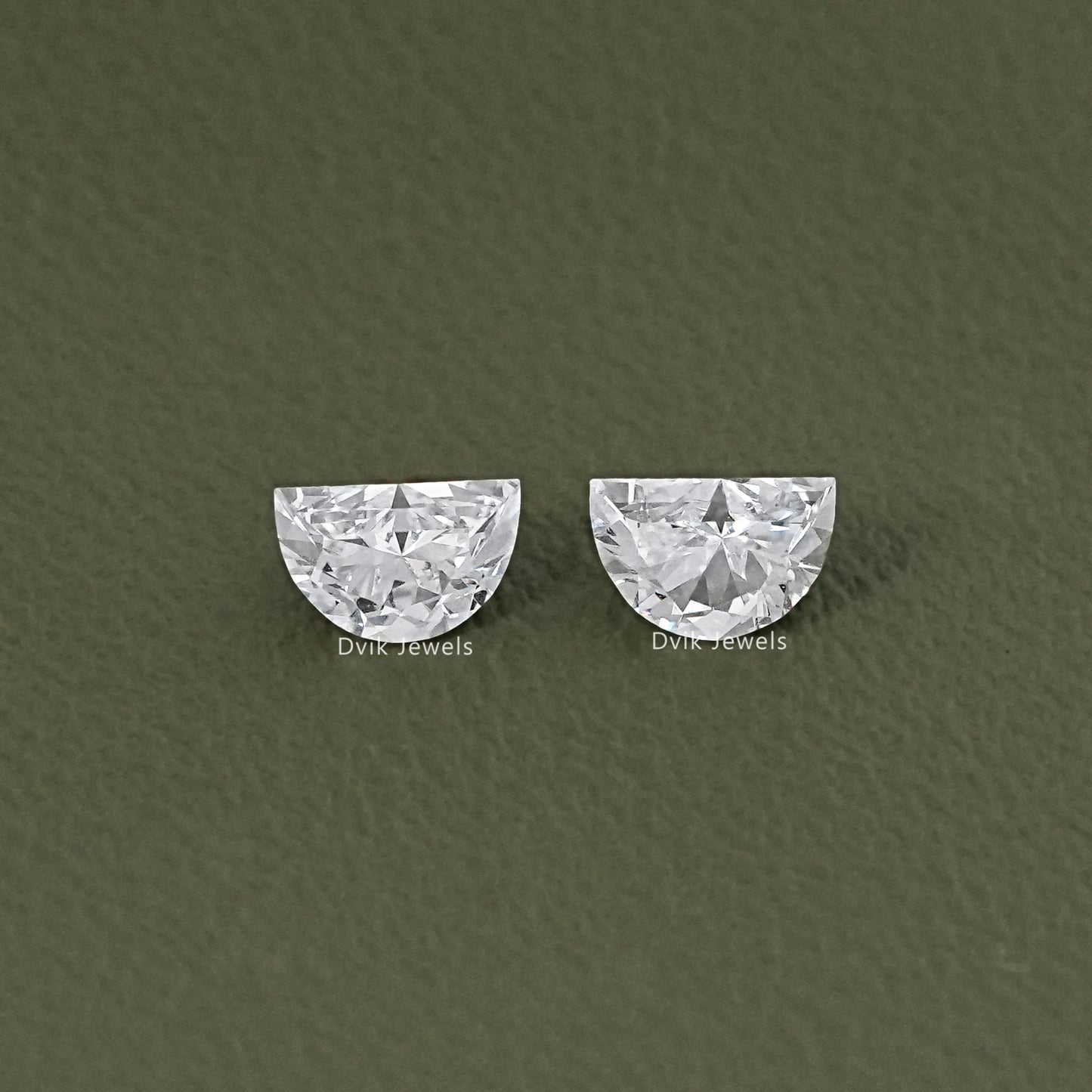 Half Moon Cut Lab Grown Loose Diamond Matching Pair