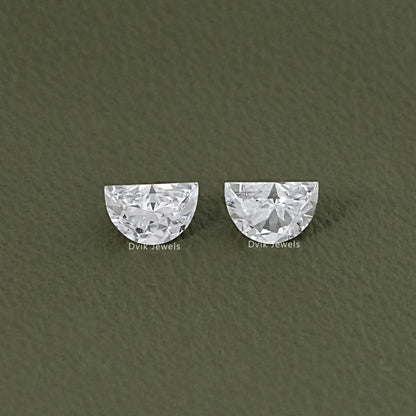 Half Moon Cut Lab Grown Loose Diamond Matching Pair
