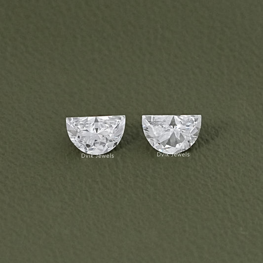 Half Moon Cut Lab Grown Loose Diamond Matching Pair