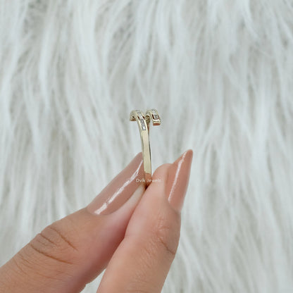 Open Wrap Baguette Cut Lab Diamond Ring Ring