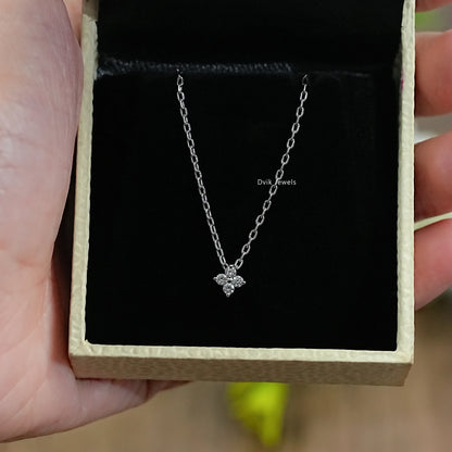 Round Diamond Floral Style Minimalist Pendant Pendant