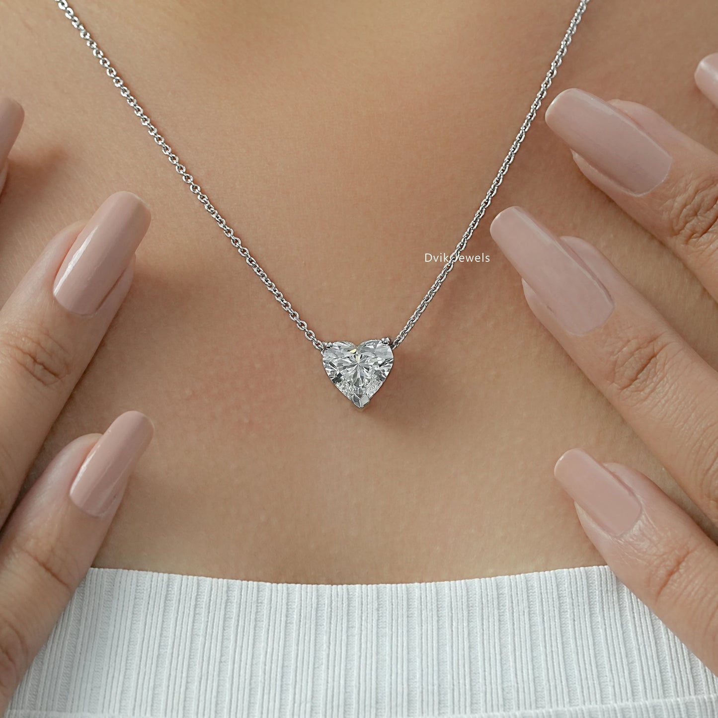 Heart Lab Grown Diamond Solitaire Pendant Pendant