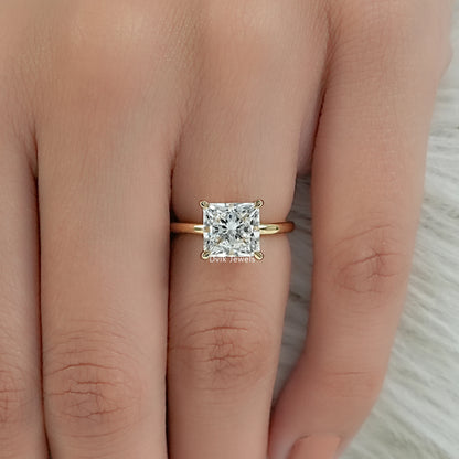 Princess Cut Lab Diamond Solitaire Ring Ring