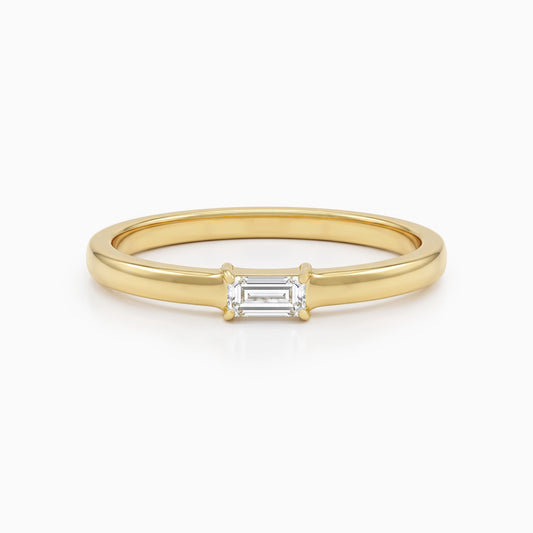 Minimal Baguette Cut Lab Diamond Solitaire Ring