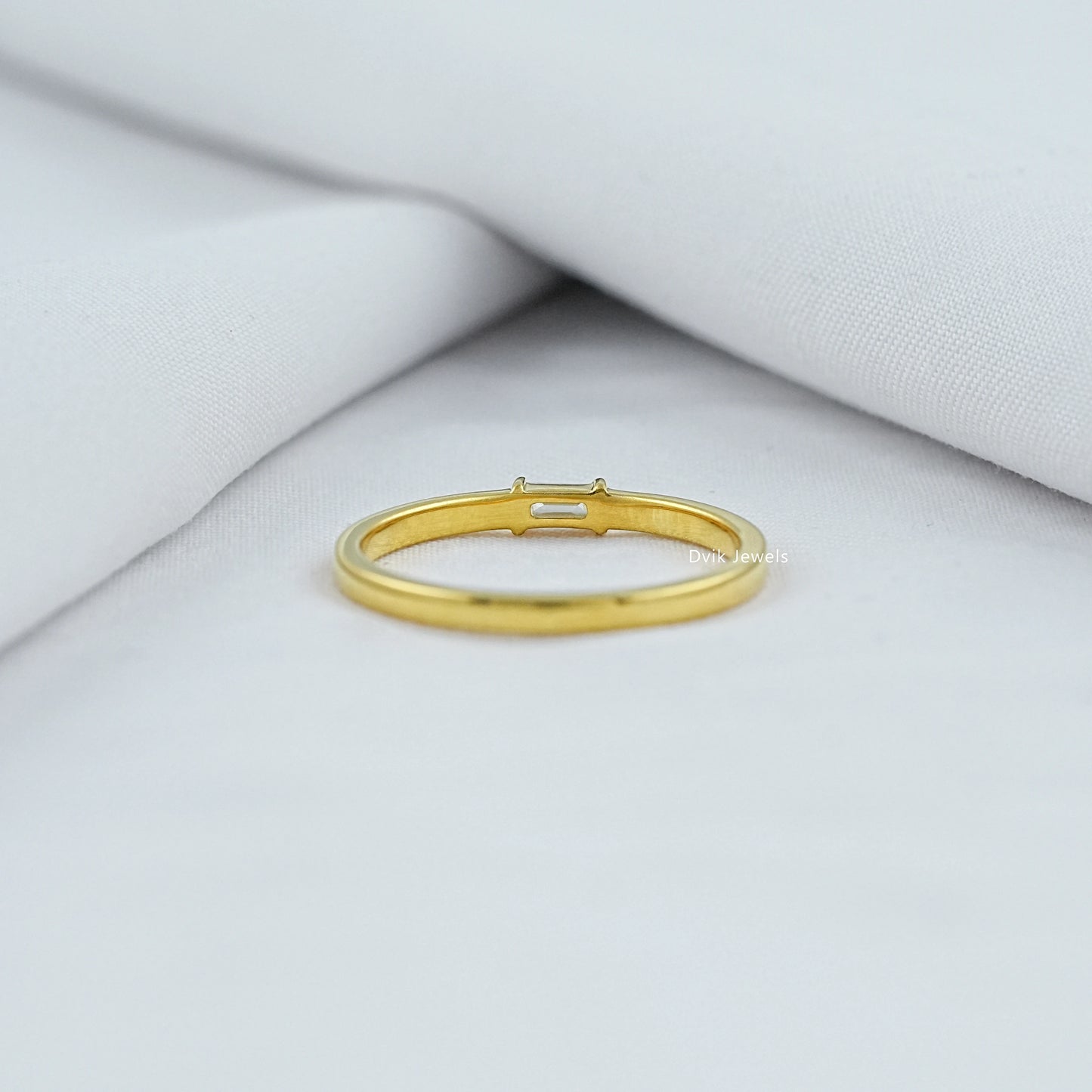 Minimal Baguette Cut Lab Diamond Solitaire Ring