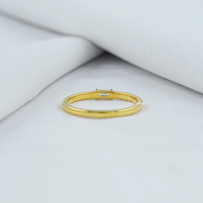 Minimal Baguette Cut Lab Diamond Solitaire Ring