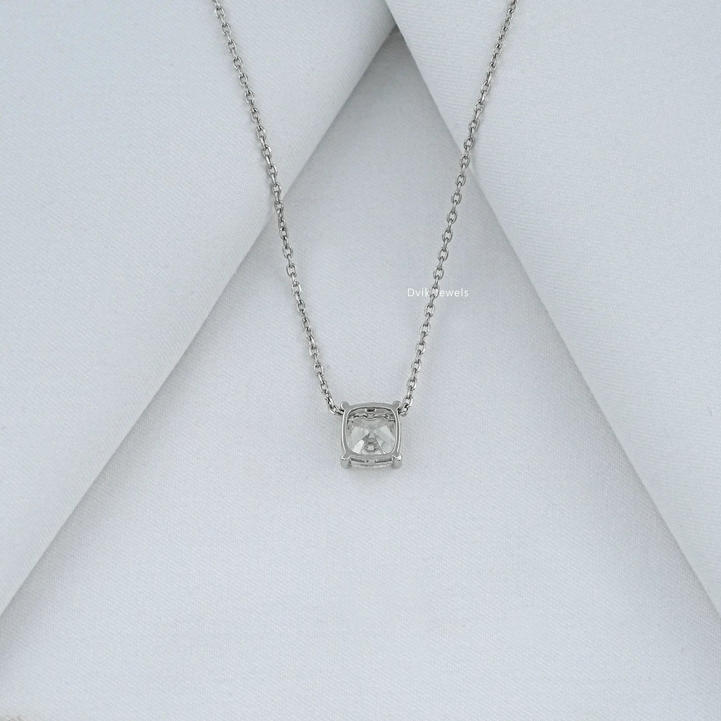 Square Old Mine Cushion Cut Lab Diamond Solitaire Pendant Pendant