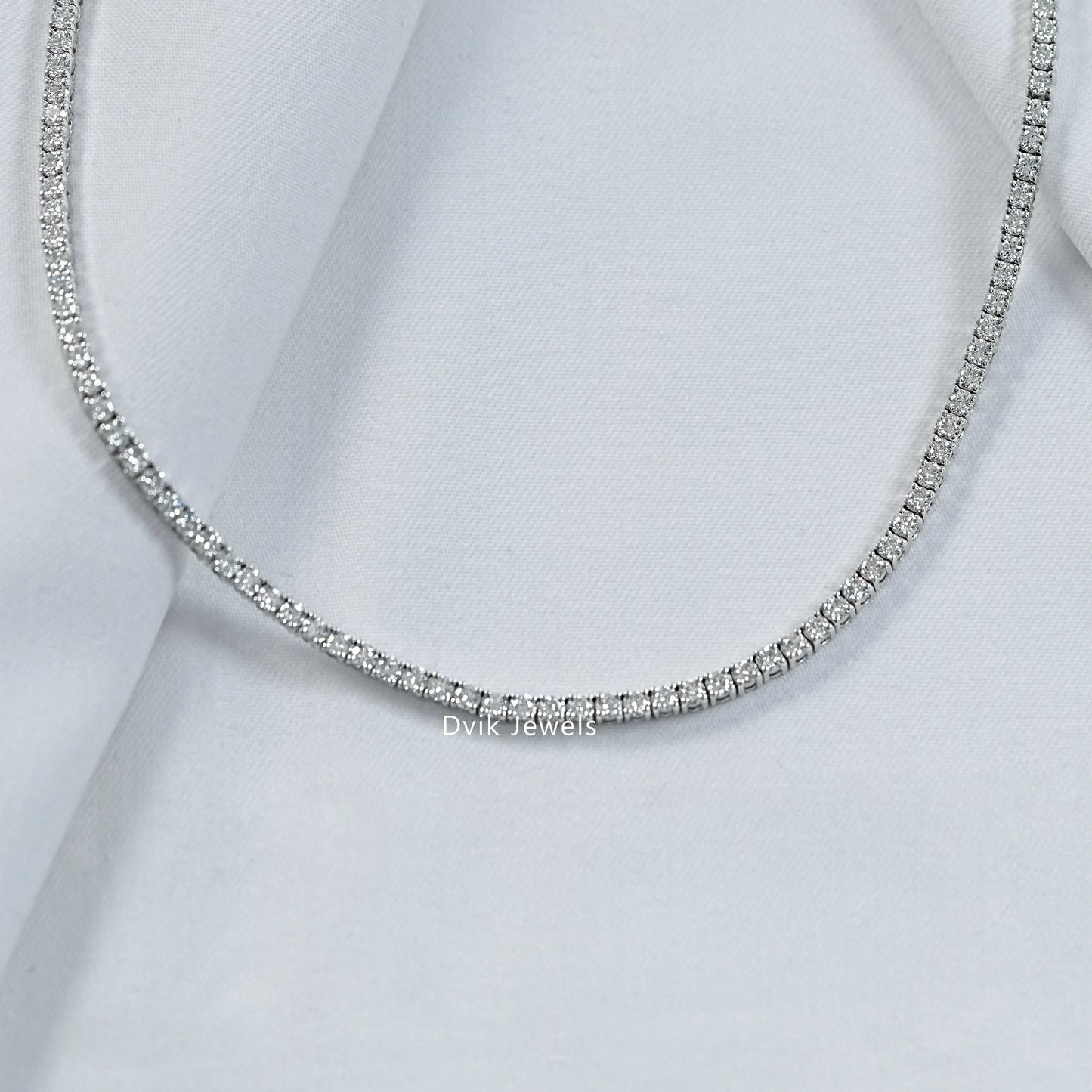 Stunning Round Lab Diamond Tennis Necklace Necklace