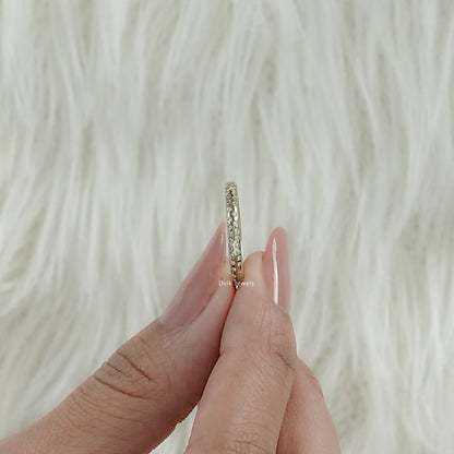 Round Cut Lab Diamond Double Row Eternity Band