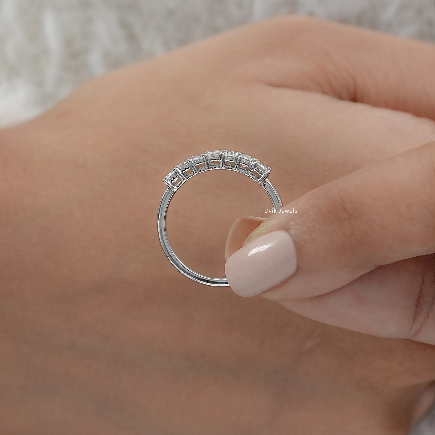 Emerald Cut Seven-Stone Lab Diamond Ring