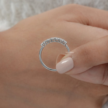Emerald Cut Seven-Stone Lab Diamond Ring