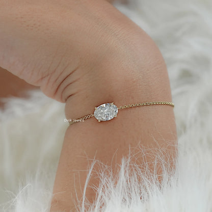 Oval Cut Lab Grown Diamond Solitaire Bracelet