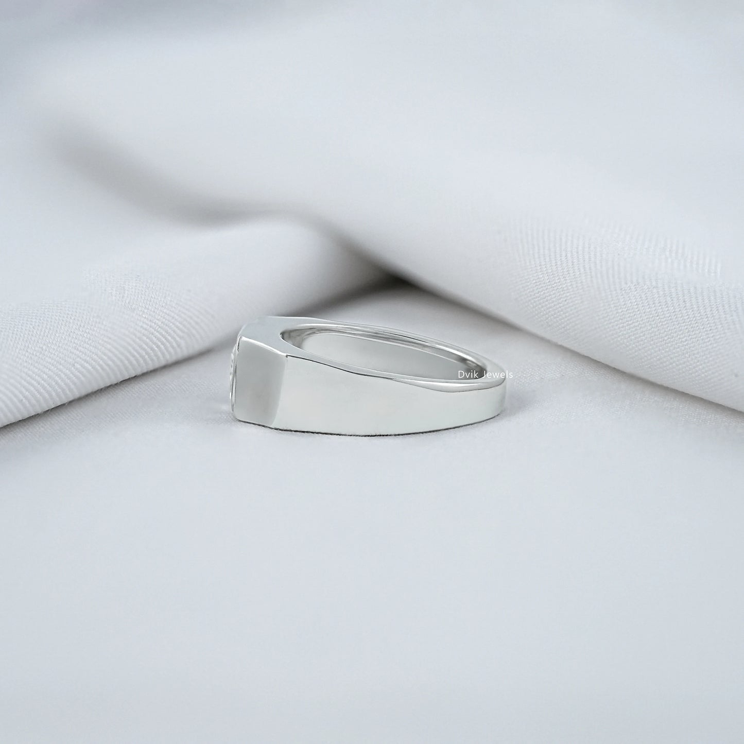 Bezel Set Radiant Cut Lab Diamond Men's Ring Band