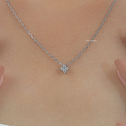 Round Diamond Floral Style Minimalist Pendant Pendant