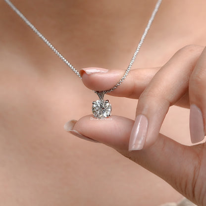 Round Lab Grown Diamond Solitaire Pendant