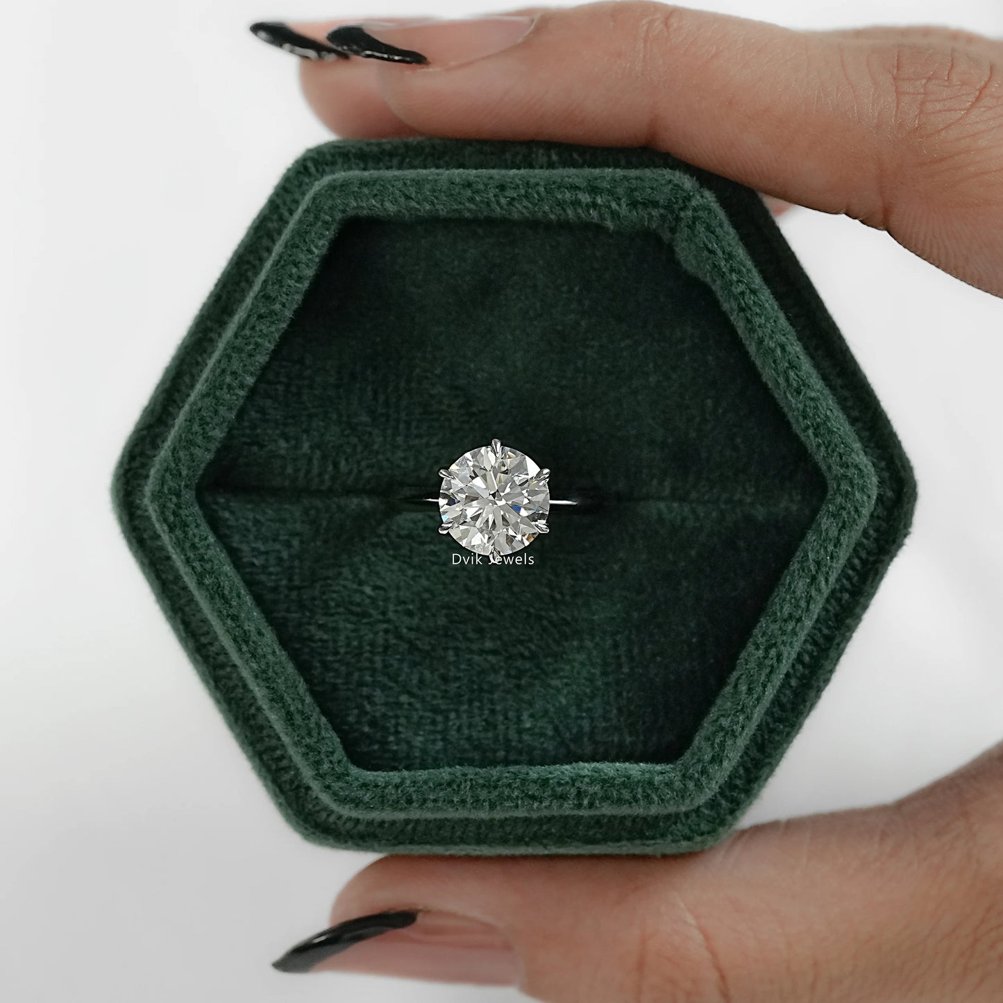 Round Cut Lab Diamond Solitaire Engagement Ring