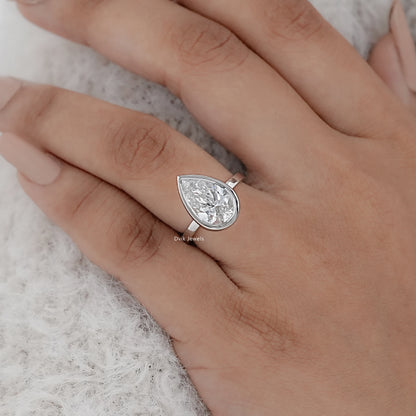 Bezel Set Pear Cut Diamond Ring
