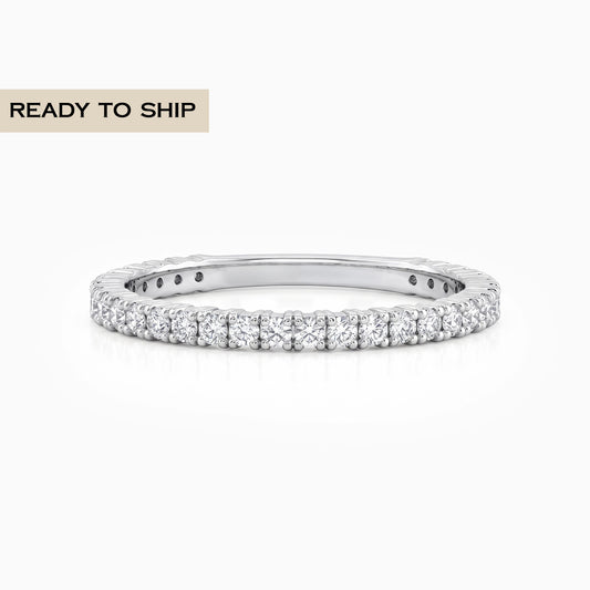 Minimalist Round Diamond Half Eternity Band