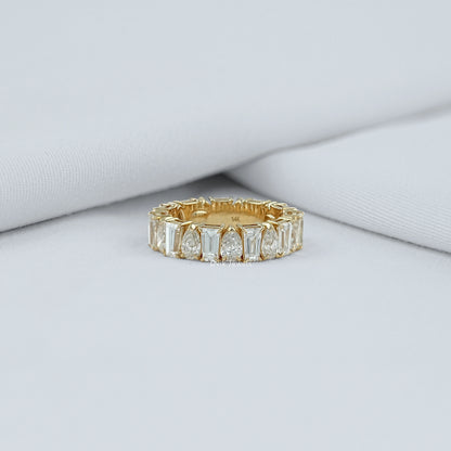 Pear And Tapered Baguette Diamond Eternity Band