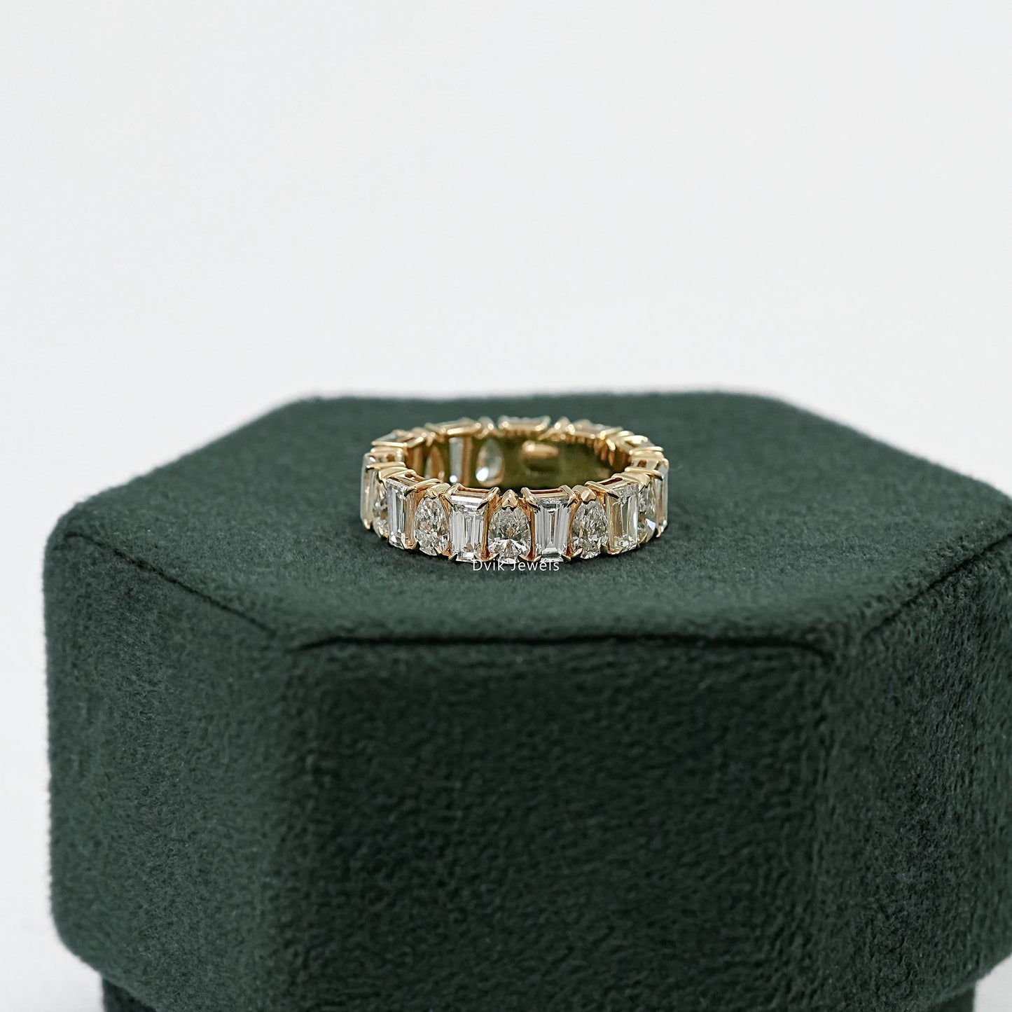 Pear And Tapered Baguette Diamond Eternity Band