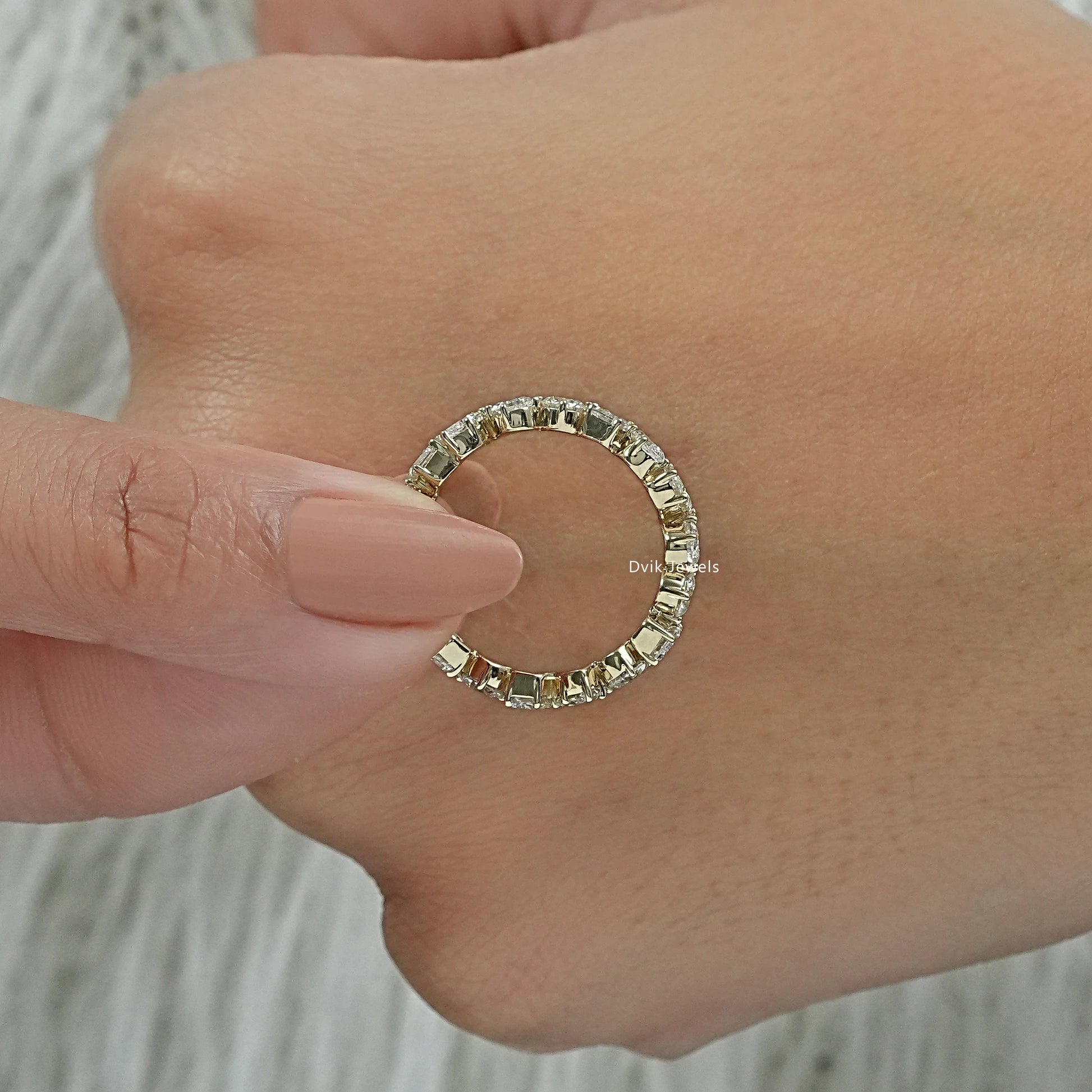Multi Shape Lab Diamond Full Eternity Wedding Band Ring