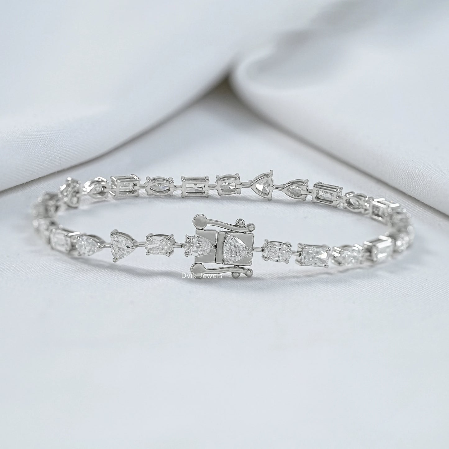 Mixed Radiant and Trillion Lab Grown Diamond Bracelet