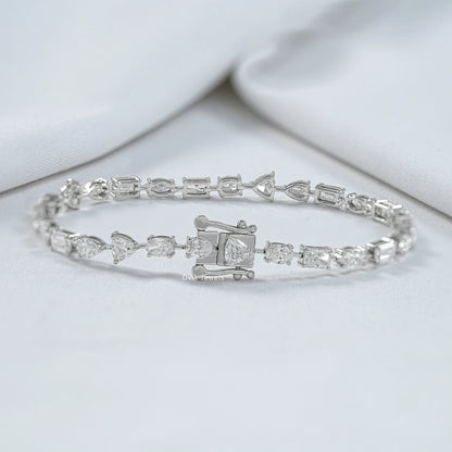 Mixed Radiant and Trillion Lab Grown Diamond Bracelet