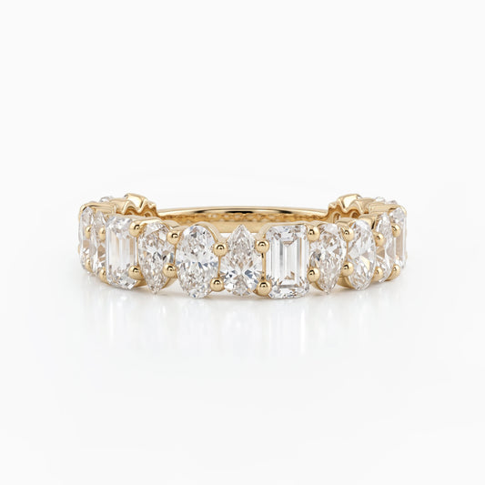 Mixed Cut Lab Diamond Half Eternity Band