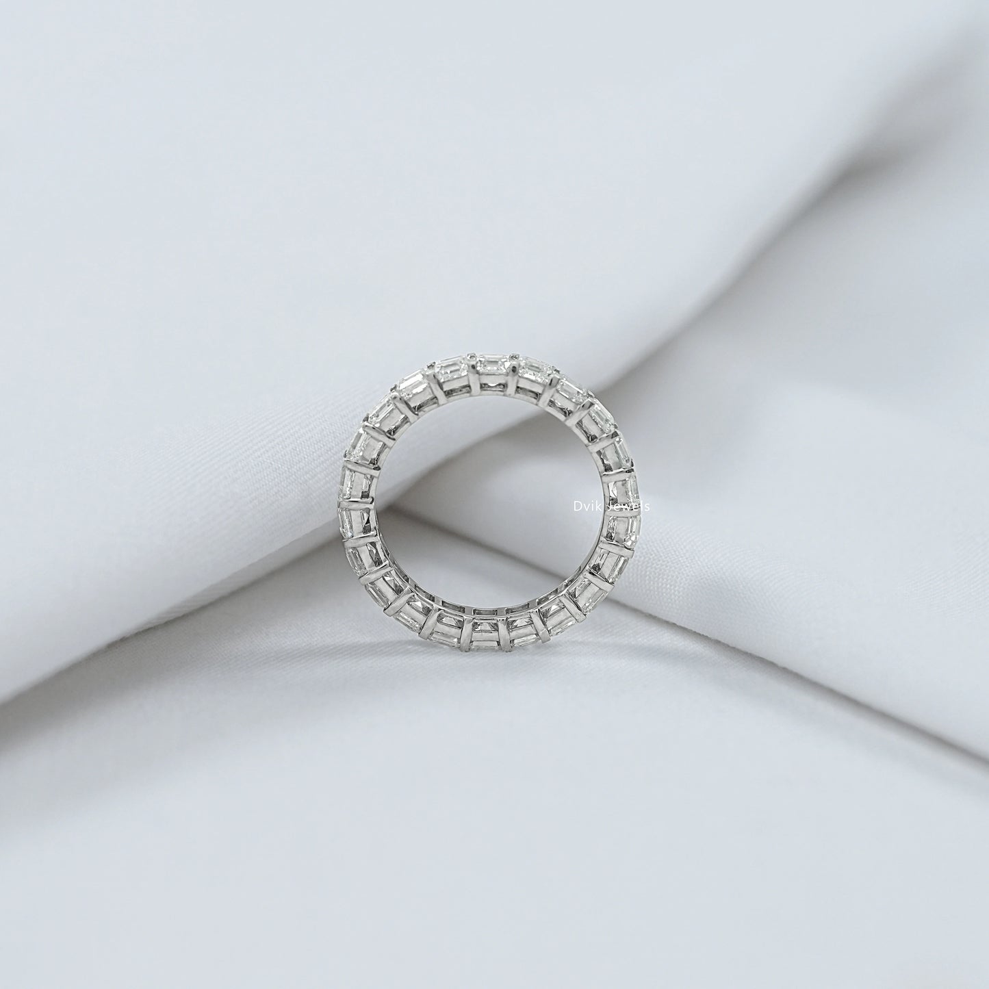 Asscher Cut Diamond Full Eternity Wedding Band