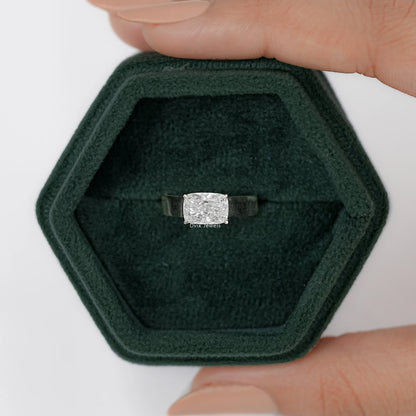 Cushion Cut Solitaire Lab Diamond Band