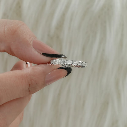 Emerald Cut Lab Diamond Full Eternity Band